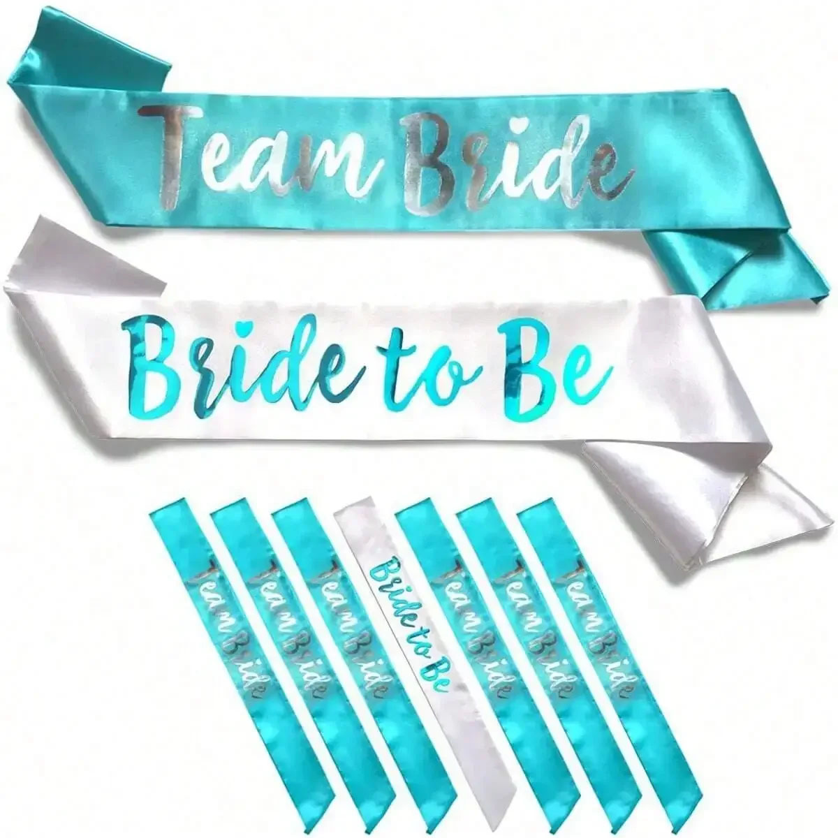 Bride Tribe Sash - 7 adet açık mavi takım gelin