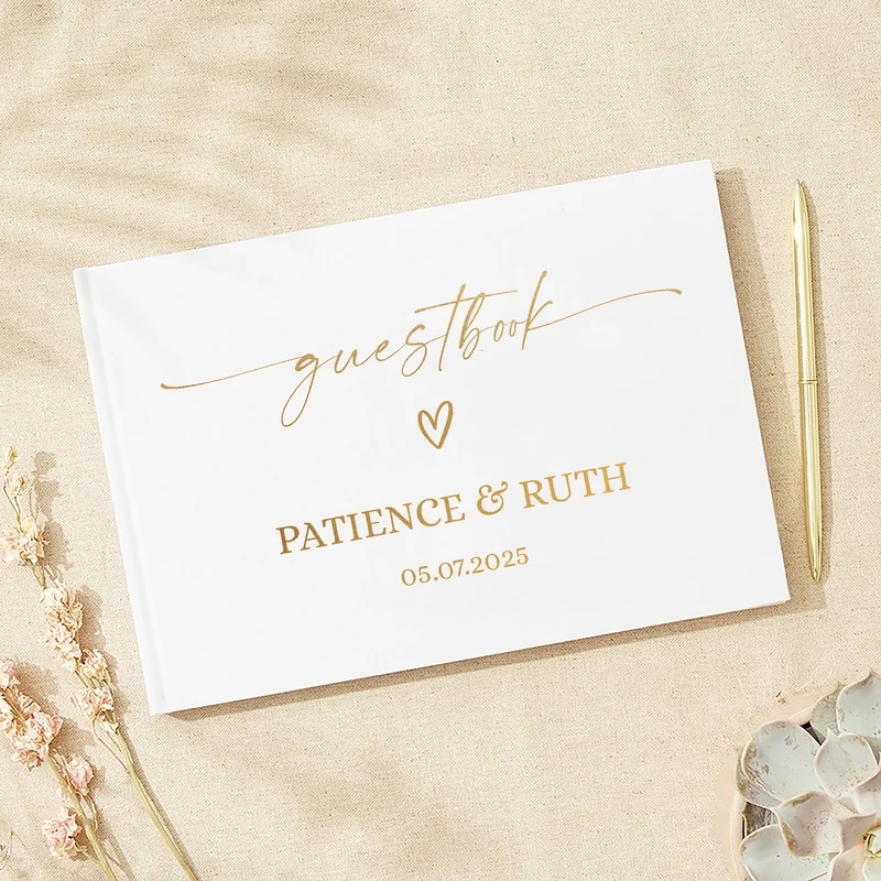 Personalized Guest Book - Düğün için Kişiselleştirilmiş Misafir Defteri, Asil