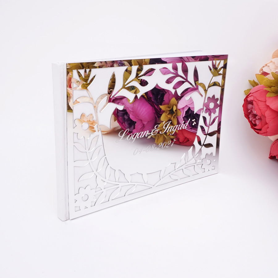 Lüks Oymalı Çiçek Desenli Akri - Personalized Guest Book incelemesi ve fiyatı