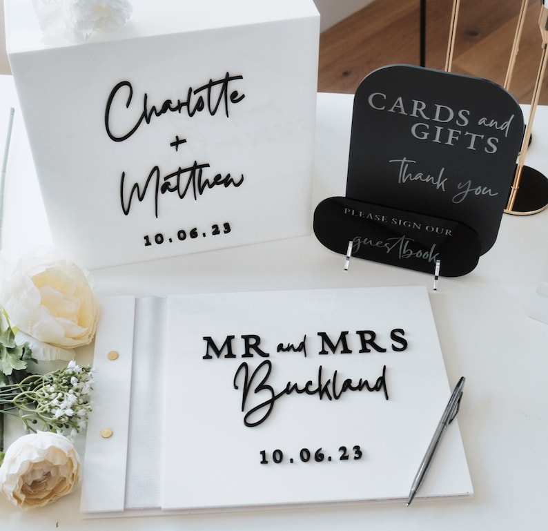 Düğün için Beyaz Kart Kutusu 3 - Personalized Guest Book incelemesi ve fiyatı
