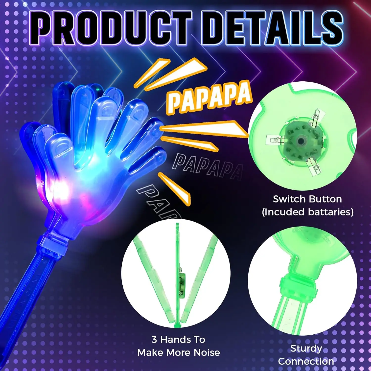 12 adet El Clappers Light up L - Wedding Event Supply incelemesi ve fiyatı
