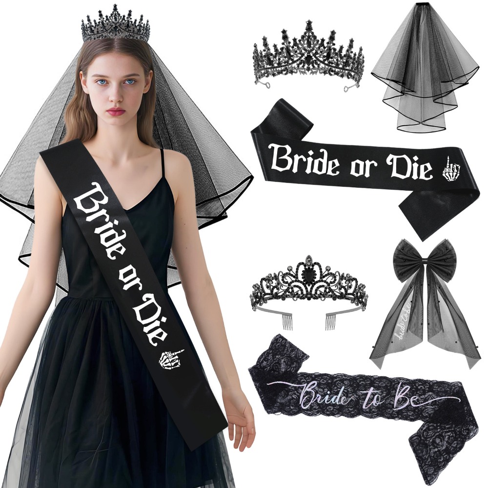 3 Parça Gotik Siyah Bekarlığa  - Bride Tribe Sash incelemesi ve fiyatı